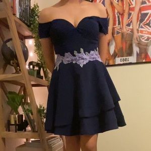 Purple B. Darlin off the shoulder dress